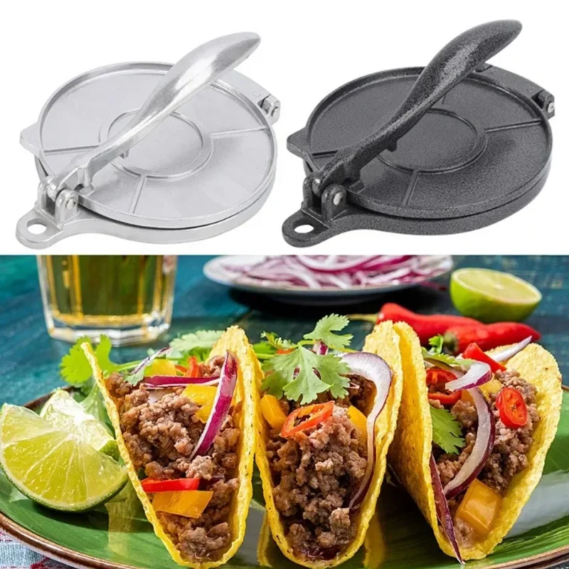 Dough Press Tool Manual Corn Tortillas Pressing Tools Quick Easy Dumpling Skin Presser Aluminium Alloy Tortilla Cake Press Molds