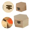 Wooden Storage Box Hexagonal Shaped Wood Jewelry Organizer Container Case Wedding Gifts Favors Box Holder For Home Storage 5