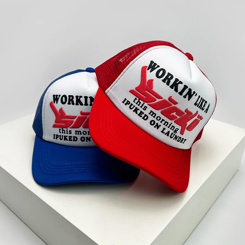 Trucker Caps, American Style Anime Print, Breathable, for Men Women