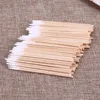 100/200pcs Disposable Sticks With Cotton On The Tip Pointed Wooden Cotton Buds Thin Head Cotton Swabs Makeup Tool Accessories 4