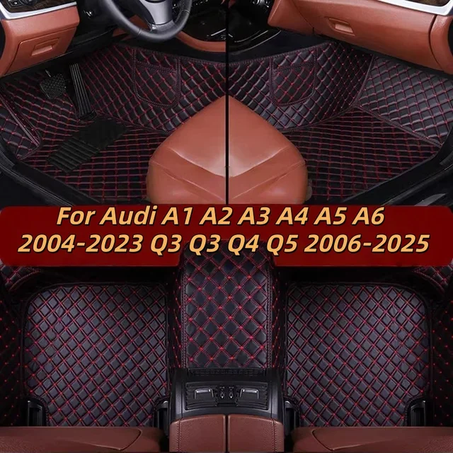 Custom Car Floor Mats Anti-slip Wear Resistant A2 A3 A4 A5 A6 2004-2023 Q3 Q3 Q4 Q5 2006-2025 Carpets Foot Coche For Audi A1 1