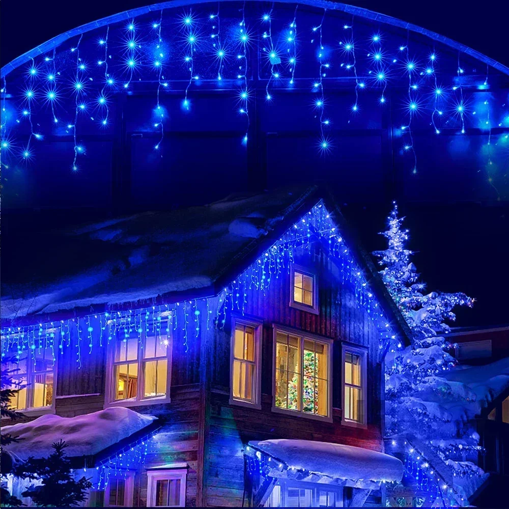 thumbnail image 1 of Decoración navideña 2024 Luces LED de ciclo Cortina exterior Guirnalda Guirnalda de calle en la casa Cadena de luces de hadas Ramadán 2025, 1 of 5