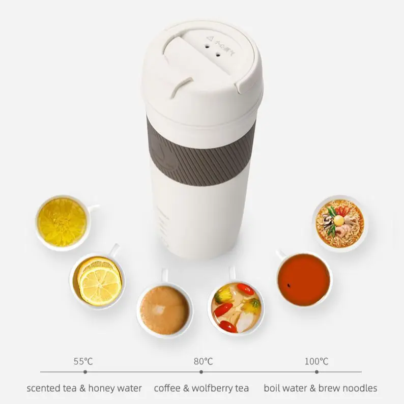 350ml Portable Electric Kettle Travel Teapot 3 Temperature Adjustment Pot 304 Stainless Steel Thermal Pot Boiling Water Cup 220V 4