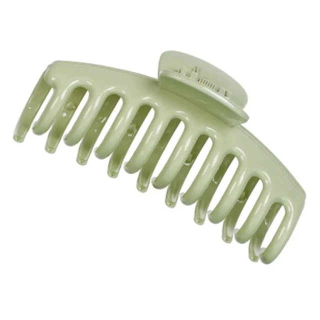 2022 New Claw Clip for Women Tough Colorful Plastic Hair Claw Large Size Hair Clamps Claw Clip Crab Chic Hair Accessories Gift 0011-green-11cm