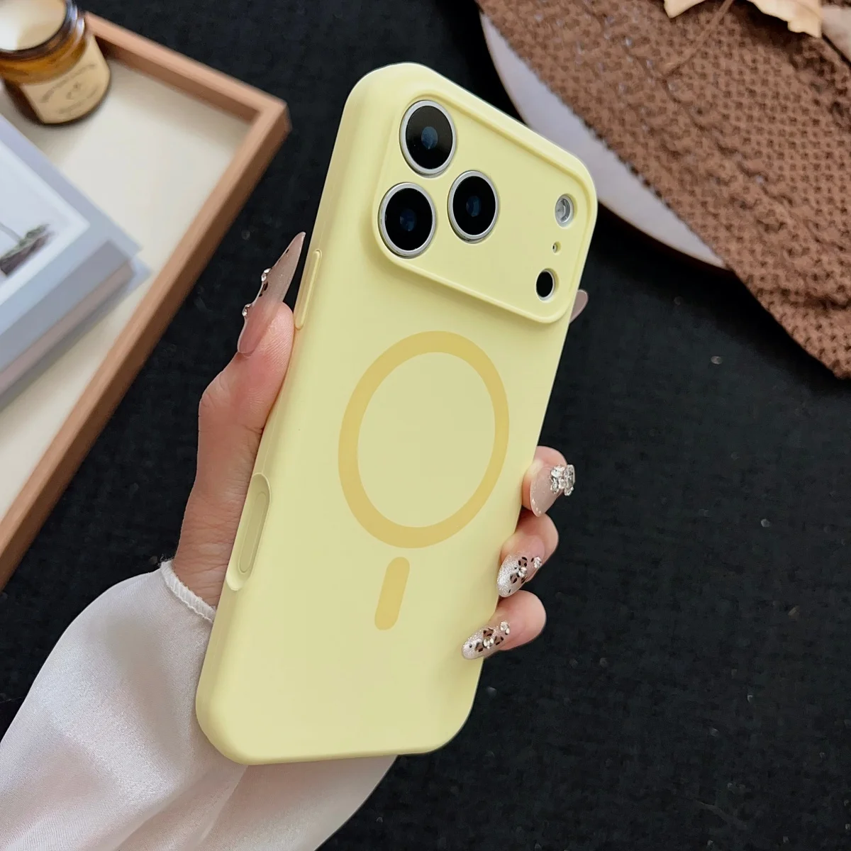 Luxury Liquid Silicone Magnetic Phone Case with MagSafe Compatibility and Wireless Charging Capability