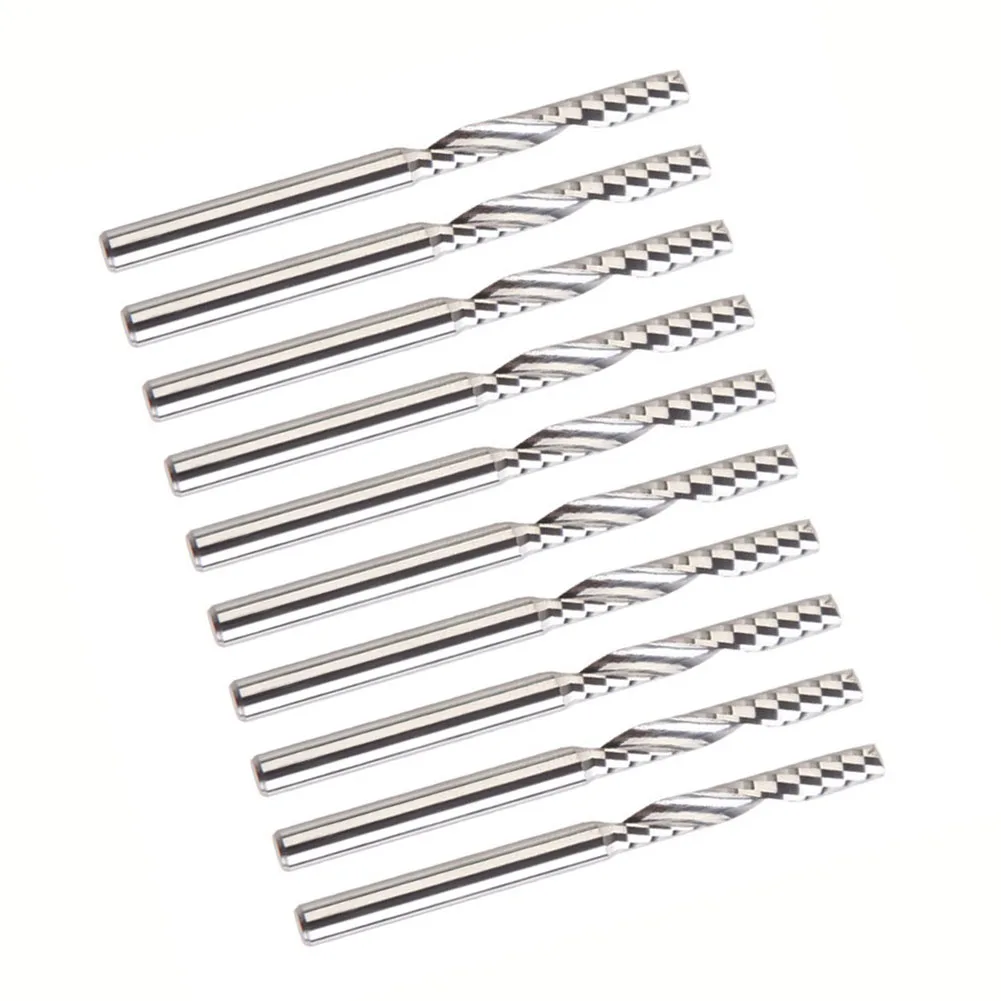 

Fast Chip Removal 10pcs Tungsten Steel Engraving Tool Single Flute Milling Cutter 3 175mm Cutting Non Sticky and Efficient