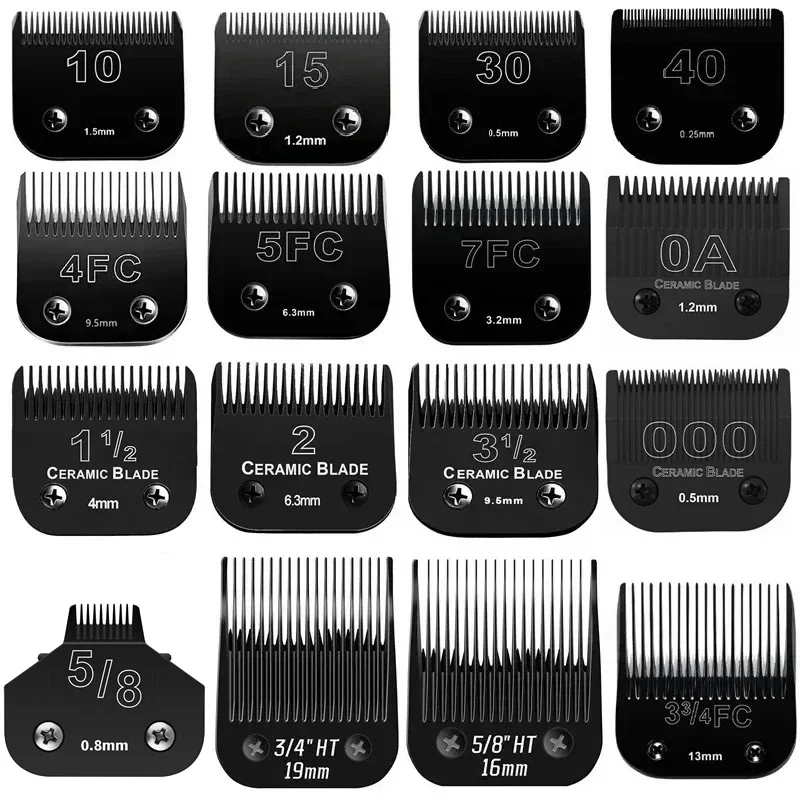 10#,30#,15#,4FC#,5FC#,7FC# Black Dog Grooming Detachable Pet Clipper Blade Compatible with Wahl KM,Most Andis,Oster A5 Clippers