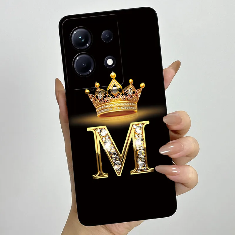 Stylish Initial Letter Phone Case - Soft Silicone TPU Lens Protector