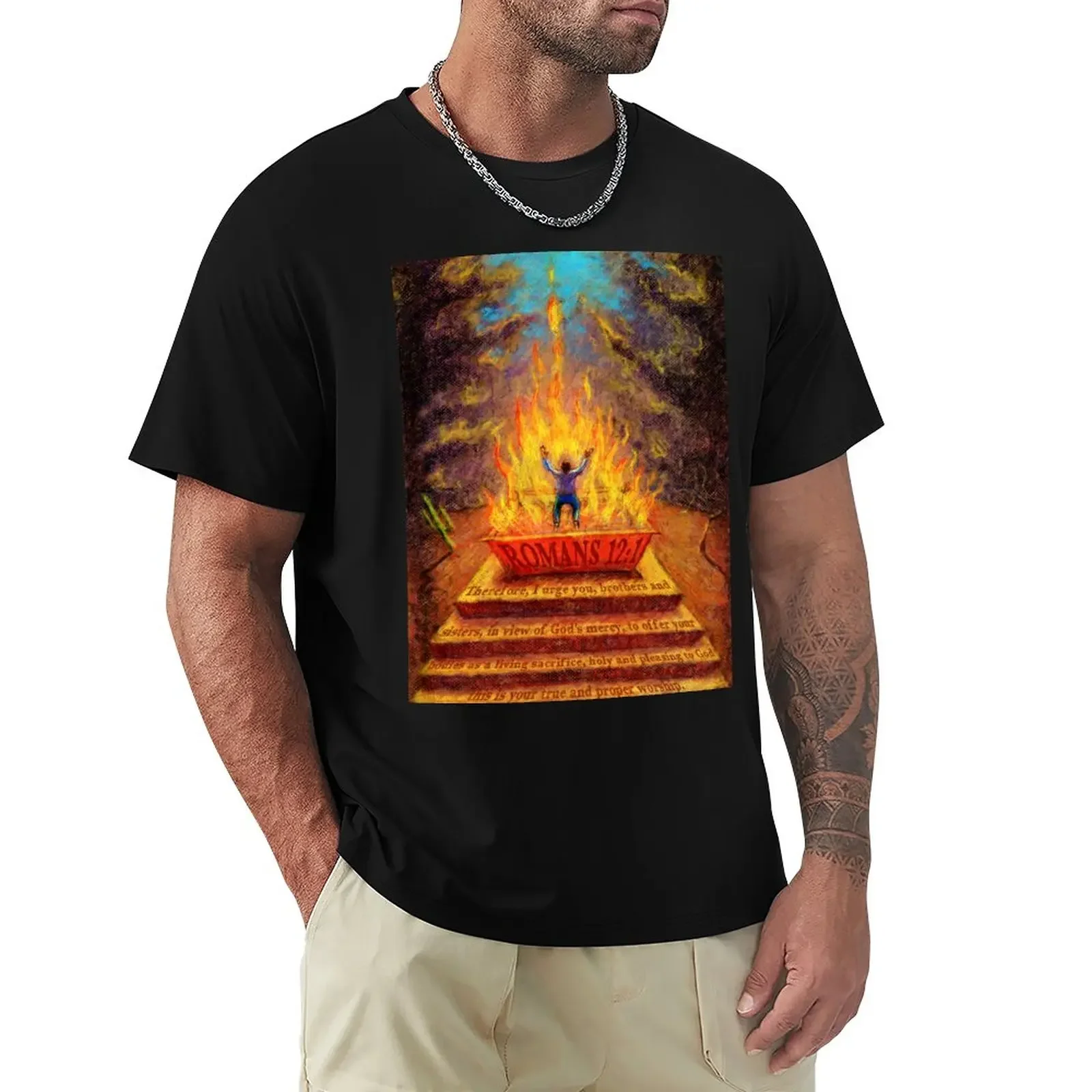 

Living Sacrifice T-Shirt blanks anime mens cotton t shirts heavyweights Short sleeve tee Men's t-shirt