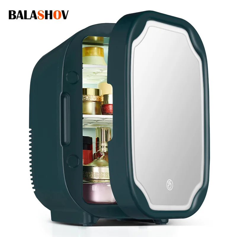

Portable Mini Refrigerator With LED Light 8L Cosmetic Skincare Refrigerators Makeup For Home Office and Car Fridge Cooler Warmer