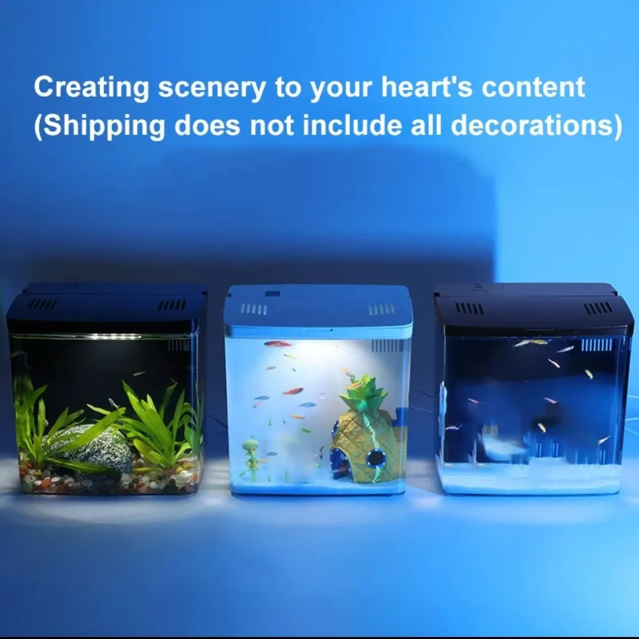Fish Tank Fish Tank Living Room Small Mini Douyu Tank Household Tabletop Ecological Self Circulating Back Filter Goldfish