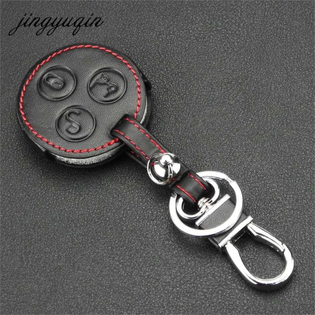 Jingyuqin 원격 가죽 키 케이스, 메르세데스 벤츠 키 스마트 포 포 포 포 로드스터 보호 포브 커버, 3 버튼