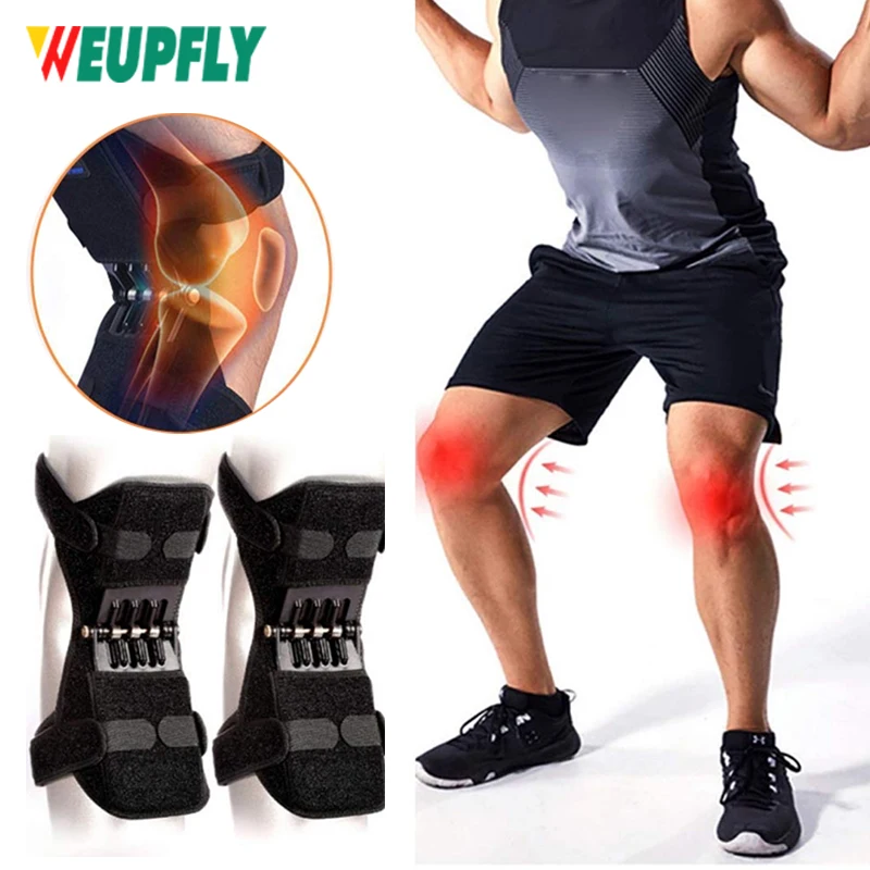 

1 Pair Non-Slip Pain Relief Knee Lift Leg Band -Sports Knee Stabilizer Pads Rebound Spring Force Knee Power Enhancer Booster