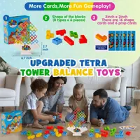 لعبة ألغاز Tetra Tower Fun Balance Stacking لبنات البناء للأطفال والكبار والأصدقاء وفريق النوم العائلي والحفلات الليلية 2