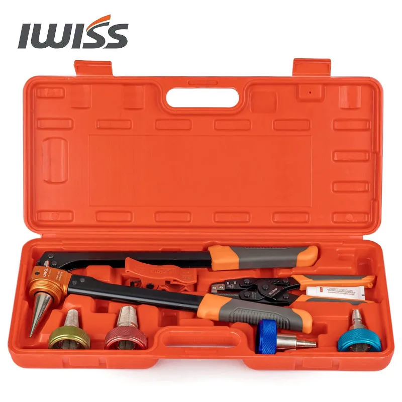 IWISS IWS-F1960D Manual Expanding Tool Kit with Auto-Rotation Expansion Heads for 3/8 1/2 3/4 1 inch ProPEX