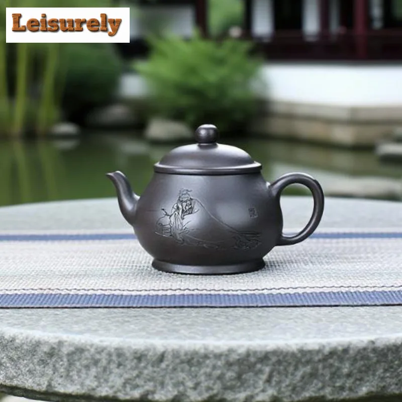 160ml Creative Yixing Purple Clay Teapots Handmade Pyriform Pot Raw Ore Stone Yellow Mud Kettle With Strainer Zisha Tea Set Gift