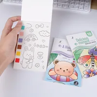 Kids Paint Coloring Book with Pigments - Watercolor Doodle Art Supplies for Toddlers, Sketch Pad & Drawing Paper for Children 2