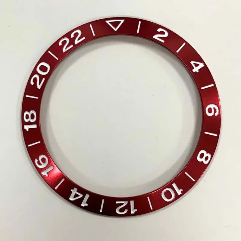 Aluminum Sloping Watch Bezel Insert with GMT Font, 38x30.5mm