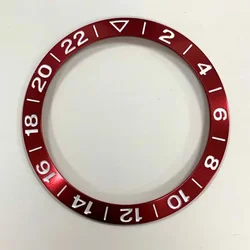 Aluminum Sloping Watch Bezel Insert with GMT Font, 38x30.5mm (010)