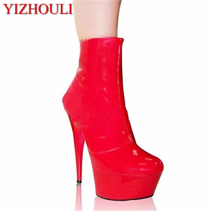 

Classics Black 15cm Platforms Boots High Heel Shoes 6 inch combat boots fashion women pole ankle dance shoes