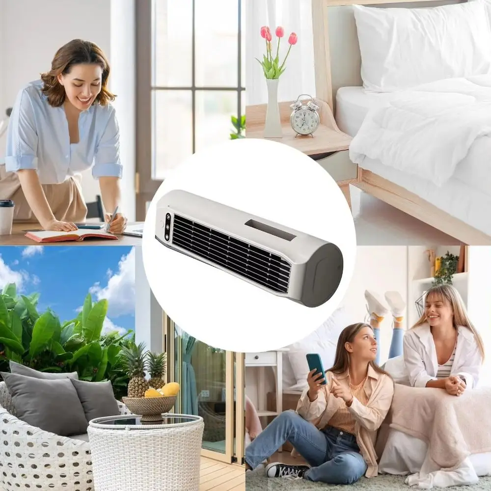 USB 충전식 구멍 없는 마운트 팬 블레이드리스 디자인 컴팩트 리프리스 냉각 팬 5V/2A 3000mAh용 경량 리프리스 디자인