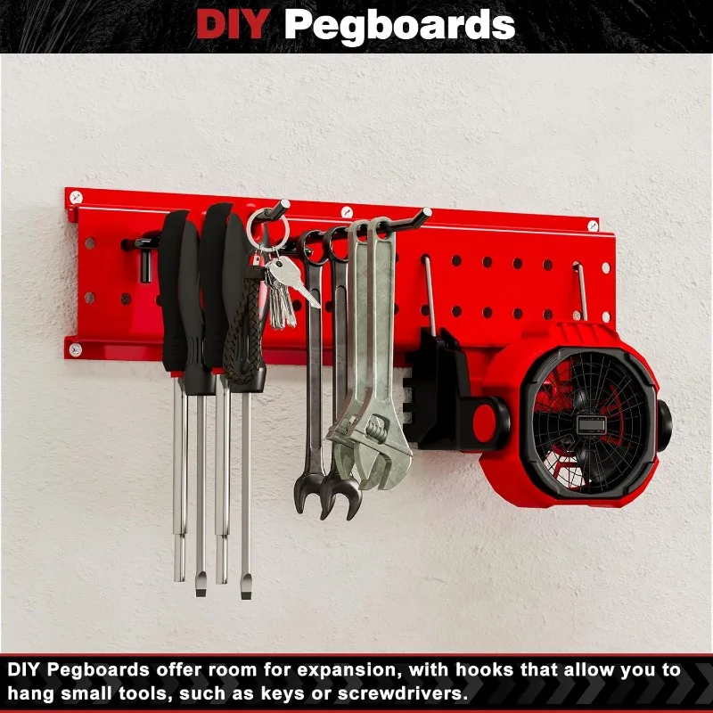 48" Heavy Duty Wall Mount Garden Tool Rack with 9 Hooks 4