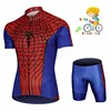 Spider Cycling Jersey Set for Children, Short Sleeves, Cycling Clothing, Racing Sport Jersey, Boys and Girls, Bike Wear, New 1