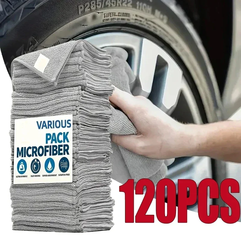 Lint Free Microfiber Cleaning Towels Reusable Cleaning Towels w/ Super Absorbent Stain-removing for Car Window Kitchen Towel