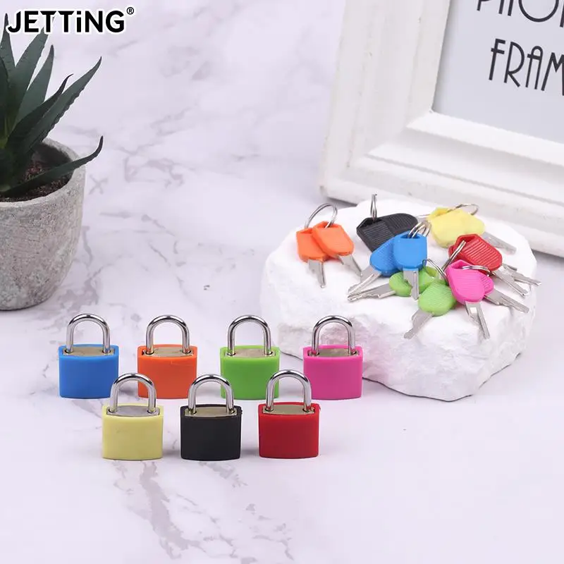 

1set ( Lock With 2 Keys)7 Color Small Mini Strong Steel Padlock Travel Suitcase Diary Case Drawer Luggage Locks Decoration