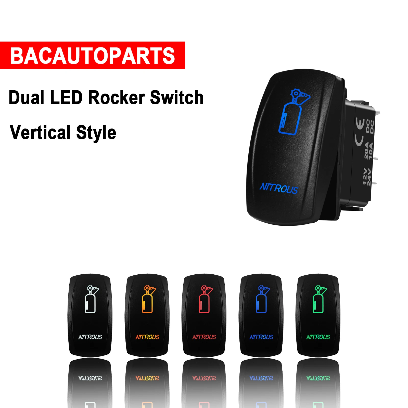 12V Spst 5Pin On Off Doppio Interruttore A Bilanciere Protossido Di Luce A Led Per Auto Marine Boat Auto Truck Accessori Per Auto Impermeabile Ip68