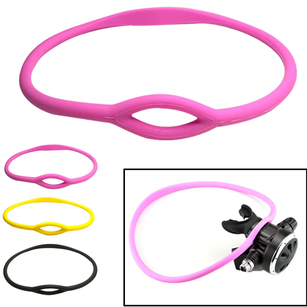 76CM Scuba Diving Silicone Regulator Necklace Holder 3 Color Flexible Mouthpiece Regulator Necklace Ring Octopus Holder 3d printed funny skull lattice ring scarf seamless flexible tubular headband sports headdress women neck hair towel hijab scarf