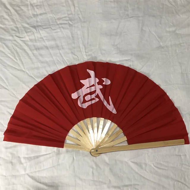 Ventaglio Tai Chi Kung Fu - In Seta E Bambù, Per Danza E Arti Marziali, Colore Rosso (33cm) - Foto 2
