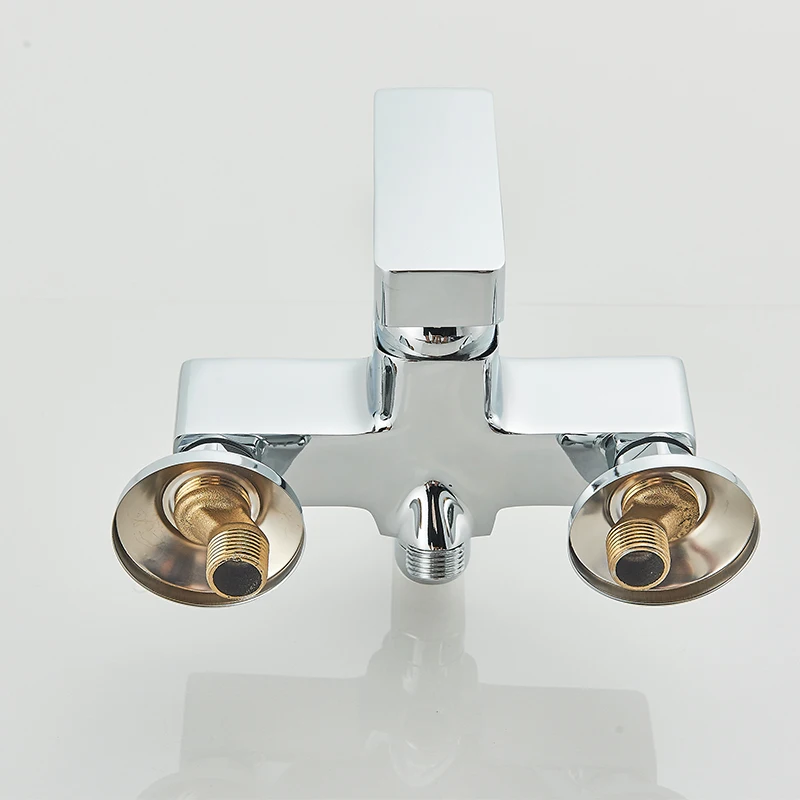 Chrome Long Spout Bathtub Shower Faucet Wall Mounted Hot Cold Mixer Swivel Tub Spout Bath Tap 2-ways Water Outlet Crane 30cm 4