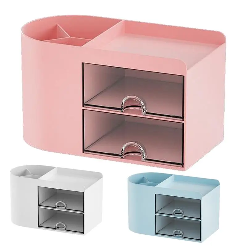 

new Desktop Cosmetic Storage Organizer Transparent Small Drawer Storage Cabinet Durable Home Organization For bedroom dorm