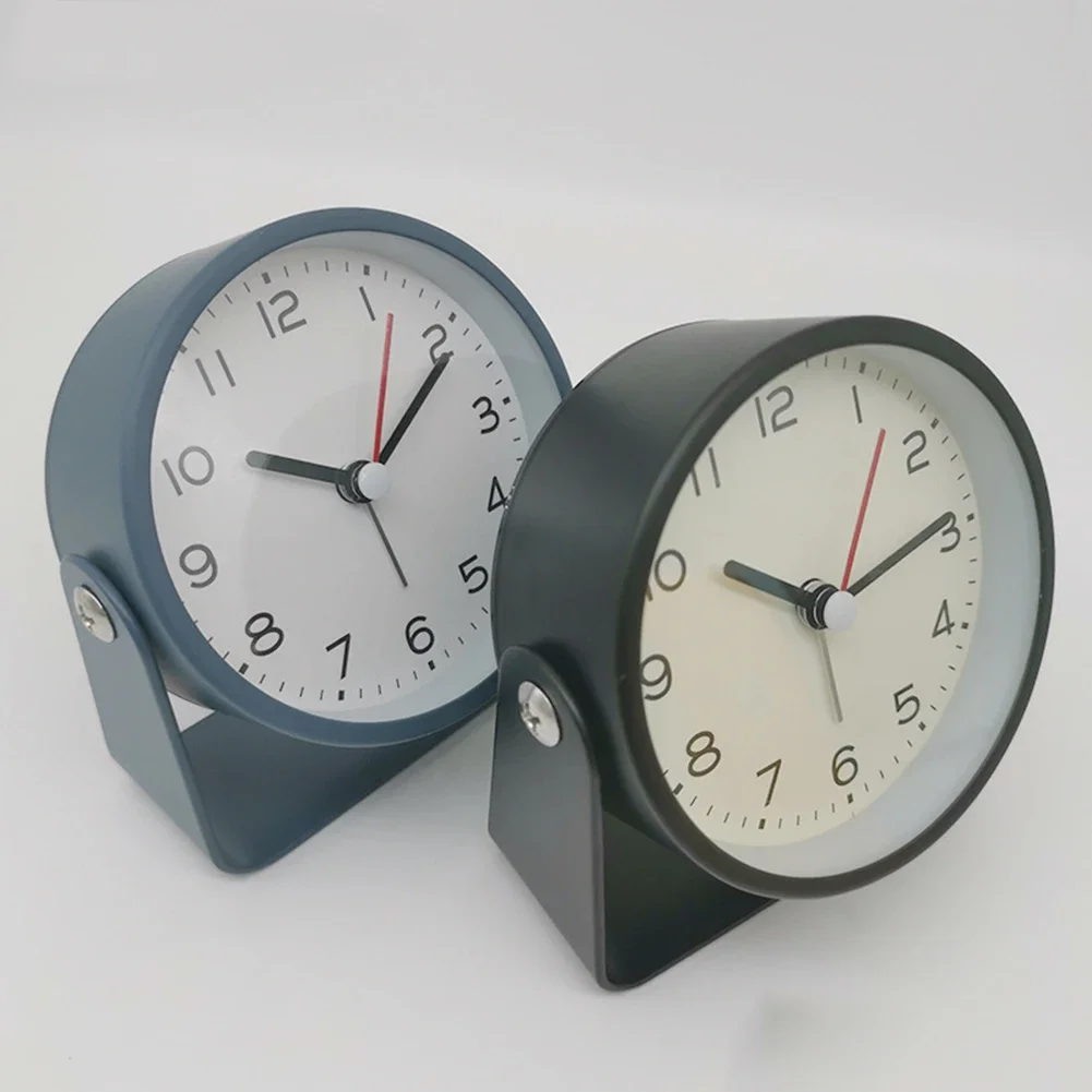 Alarm Clock Nordic Luxury Alarm Clock Mute Children's Student Desk Table Clock Bedroom Study Room Simple Frosted Metal Clock 2