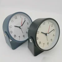 Alarm Clock Nordic Luxury Alarm Clock Mute Children's Student Desk Table Clock Bedroom Study Room Simple Frosted Metal Clock 2
