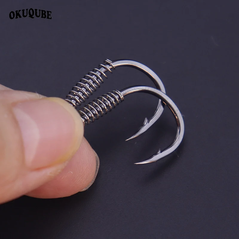 

20pcs/lot Spring Fishing Hooks Barbed High-carbon Steel Fishhook Flattened Body Sharp Tip Fishing Tackle For Sea River Fishing