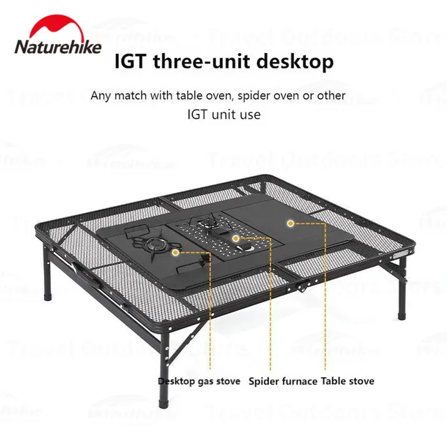 Naturehike Hordozható Főzés Összecsukható Kemping 30/70 Cm Magas, Állítható Multifunkcionális Igt Kombinált Piknik Bbq Kályha Asztal - Image 5