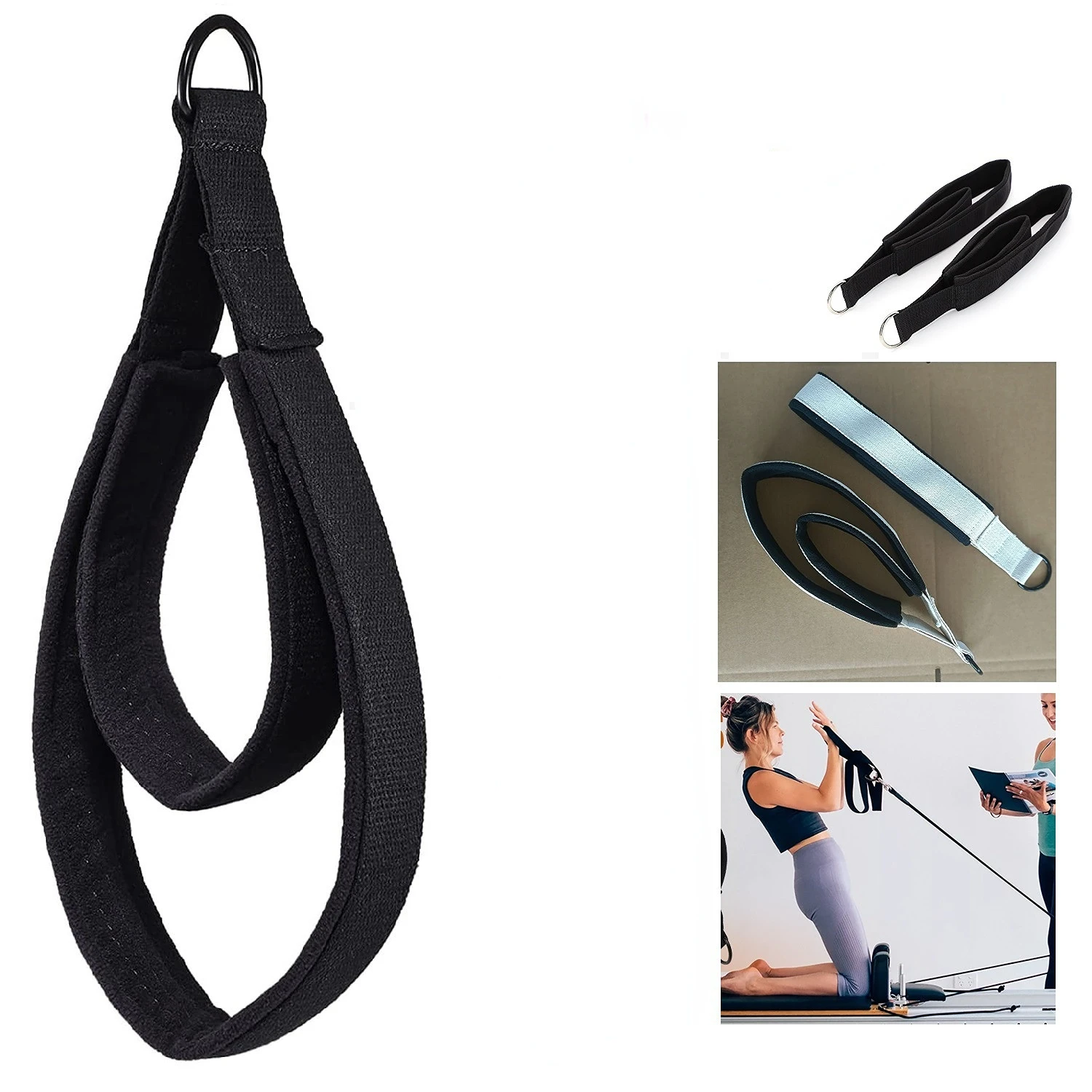 Yoga Resistance Bands Double Ring Elastic Yoga Pilates Bed Exercise Ankle Buckle Stretch Strap