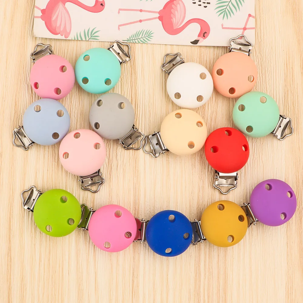 Pacifier Chain Pacifier Clip Pacifier Accessories Teether Clip Kovict 3/5pcs 30mm/35mm Baby Silicone Clips Round Shape Pacifer Clips DIY For Jewelry Making Bulk Crafts