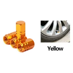 Premium Aluminum Alloy Tire Valve Caps - Set of 4/8 - 8pcs (YELLOW)