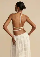 Fashion Halter Neck Long Skirt Suit Women Backless Sling Top Lace Up Fold Maxi Skirts 2024 New Summer Female 2 Piece Set Outfits - Image 6
