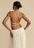 Fashion Halter Neck Long Skirt Suit Women Backless Sling Top Lace Up Fold Maxi Skirts 2024 New Summer Female 2 Piece Set Outfits 6