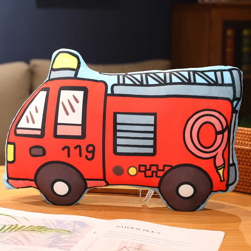 Cartoon Vehicles Plushies Car Fire Truck Excavator Motor Plane Plush Toys Stuffed Doll Pillows Cushion Gifts for Kids Home Decor e14 e12 led flame flickering bulb 3 modes lighting creative atmosphere lamp led emulation fire light home party decor lampara 30