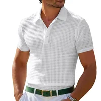 Polo d'été Amazon pour homme, t-shirt gaufré à boutons, polo de sport, 2024 2