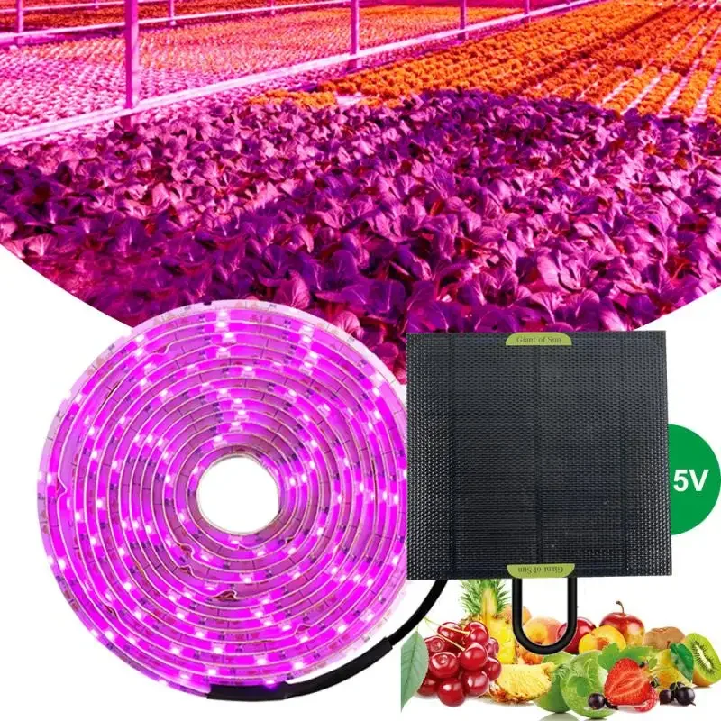 20W 2835 LED Solar Panel LED Grow Light Full Spectrum 5V Grow Light Strip For Plants Greenhouse Hydroponic Growing Led Grow Light Grow Light
