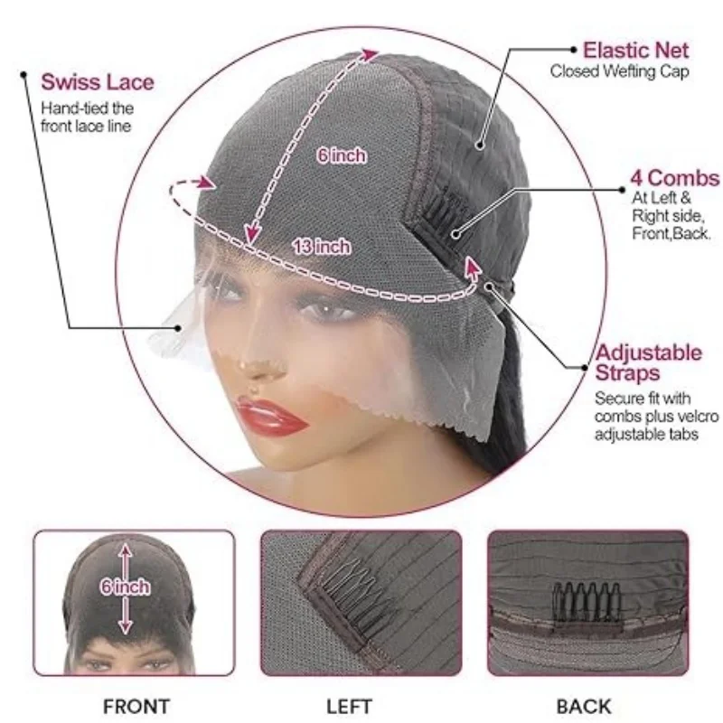 28 inch HD Frontal Lace wigs 40 inch Body wave wigs human hair 13x6 Natural color 100 real Brailian human hair wigs for women