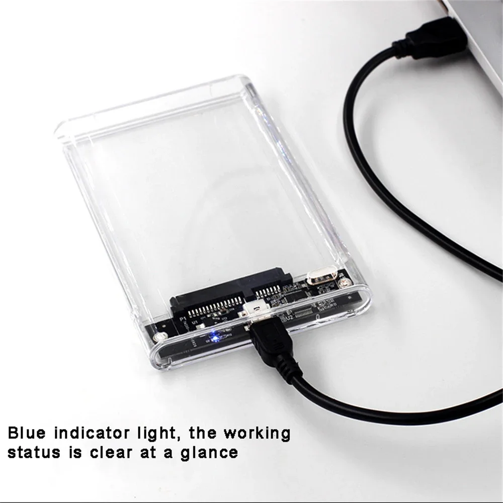 2.5inch HDD SSD Case USB 3.0 Type C Transparent HDD