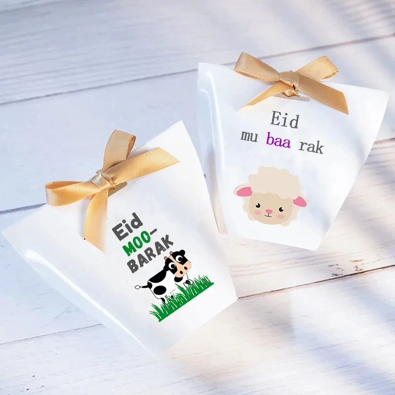 5 Pz Pecora Mucca Eid Mubarak Scatole Regalo Happy Al-Adha Musulmano Islamico Ramadan Kareem Iftar Festa Del Pasto Di Sacrificale Decorazione Del Part