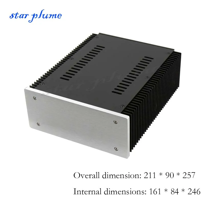 (211*90*257mm) All-aluminum Power Amplifier Case With Heat Dissipation On Both Sides Headphone Amplifier Chassis Shell DIY Box